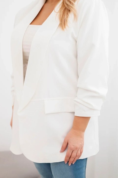 Marynarka damska Plus Size elegancka ecru
