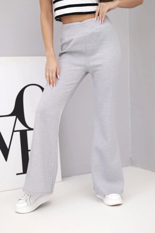 Spodnie damskie masełko z rozszerzaną nogawką szare
