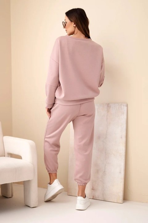 Komplet bluza + spodnie masełko ciemny różowy