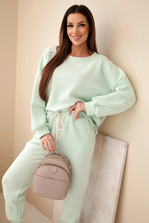 Komplet bluza + spodnie masełko miętowy
