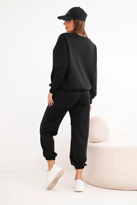 Komplet damski masełko z wycięciem w kształcie serca czarny