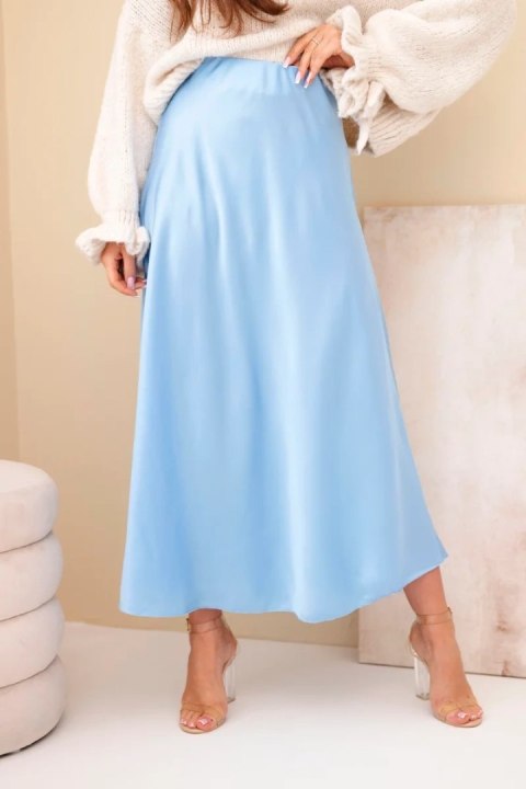 Spódnica damska wiskozowa rozkloszowana niebieska
