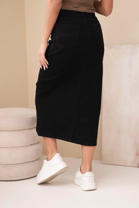 Spódnica jeansowa damska midi z wysokim stanem