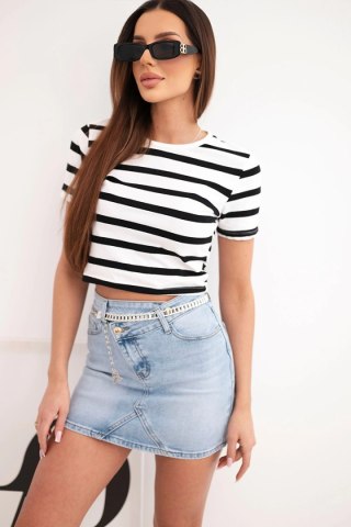 Spódnica jeansowa mini M.Sara z łańcuszkiem