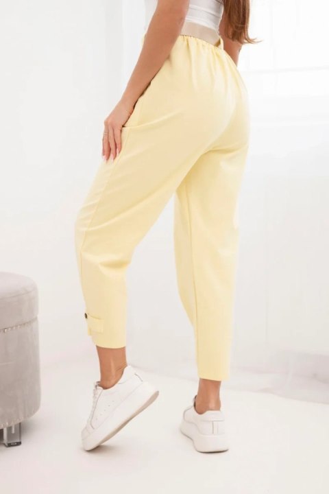 Spodnie Summer Punto z zapięciem na nogawkach żółte