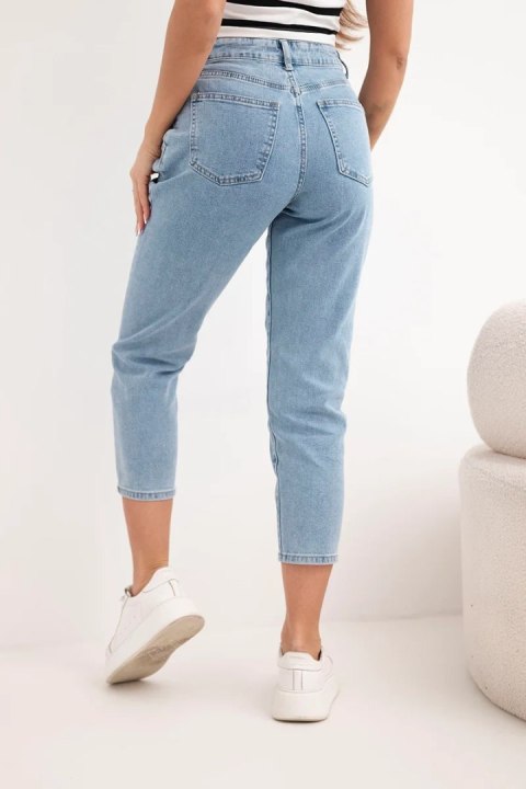 Spodnie damskie jeansowa paperbag z podwójnym zapięciem M.sara jeansowe