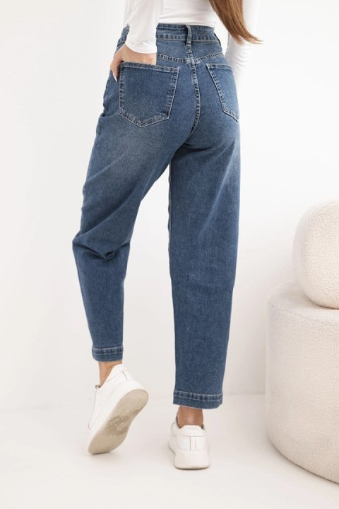 Spodnie damskie jeansowe z szeroką nogawką i wysokim stanem M.Sara