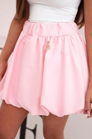 Spódniczka damska wiskozowa bombka z gumką w pasie cukierkowy róż