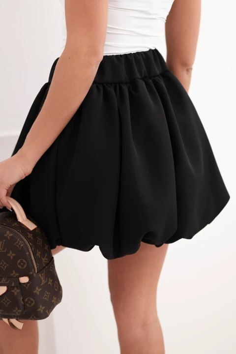 Spódniczka damska wiskozowa bombka z gumką w pasie czarna