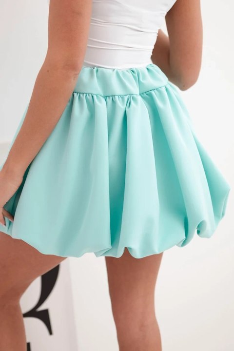Spódniczka damska wiskozowa bombka z gumką w pasie miętowa