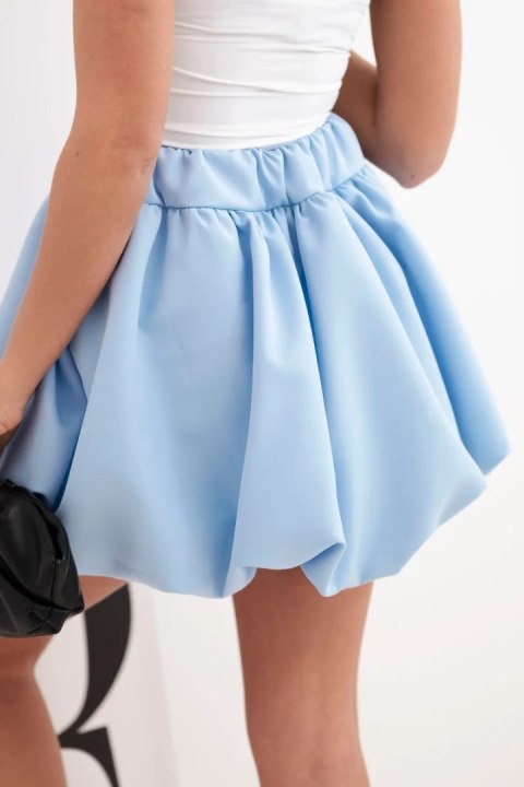 Spódniczka damska wiskozowa bombka z gumką w pasie niebieska