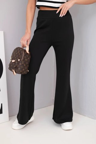 Spodnie damskie masełko z rozszerzaną nogawką czarne
