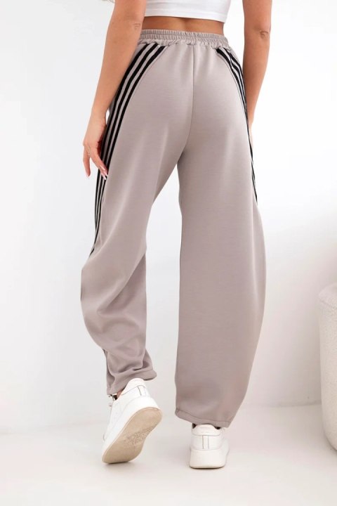 Spodnie damskie masełkowe z wiskozy z lampasem fango