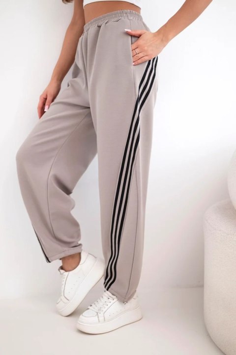 Spodnie damskie masełkowe z wiskozy z lampasem fango