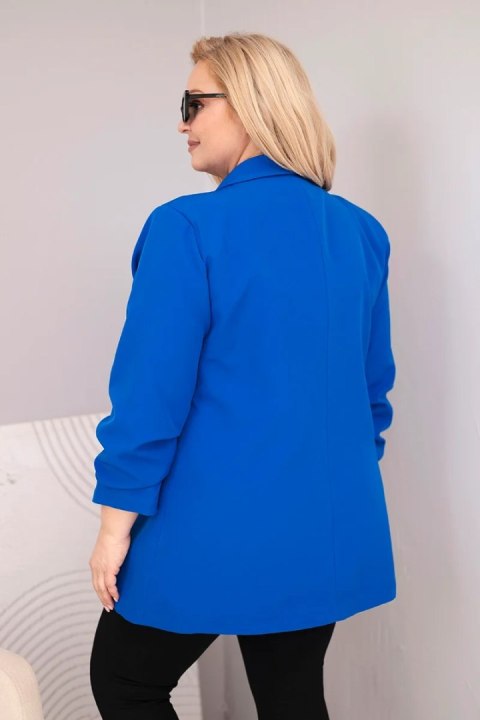 Marynarka damska Plus Size elegancka chabrowa