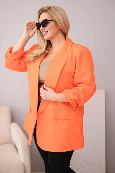 Marynarka damska Plus Size elegancka pomarańczowa