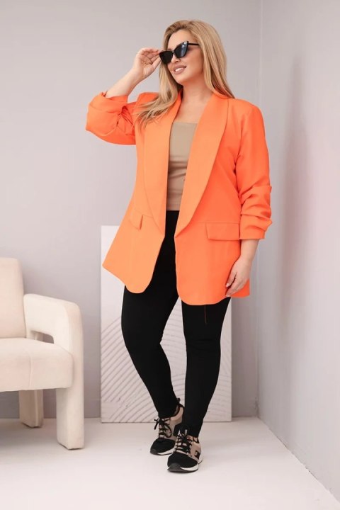 Marynarka damska Plus Size elegancka pomarańczowa