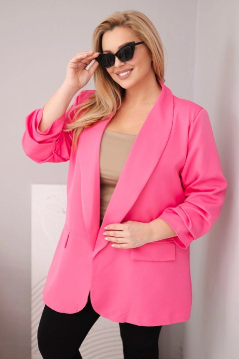 Marynarka damska Plus Size elegancka różowa