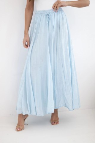 Spódnica damska maxi bawełniana z gumką w pasie niebieska