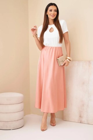 Spódnica damska wiskozowa rozkloszowana ciemno morelowa