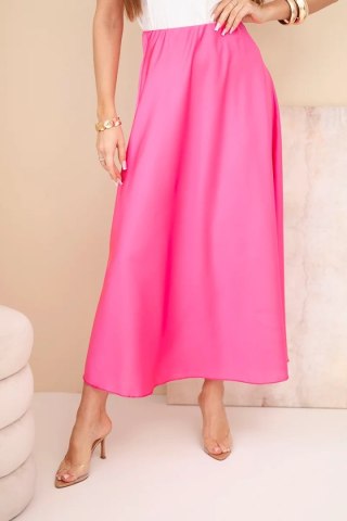 Spódnica damska wiskozowa rozkloszowana różowa