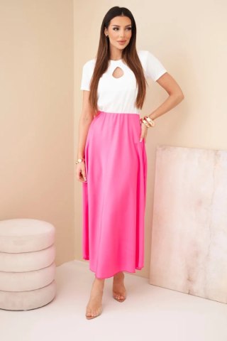 Spódnica damska wiskozowa rozkloszowana różowa