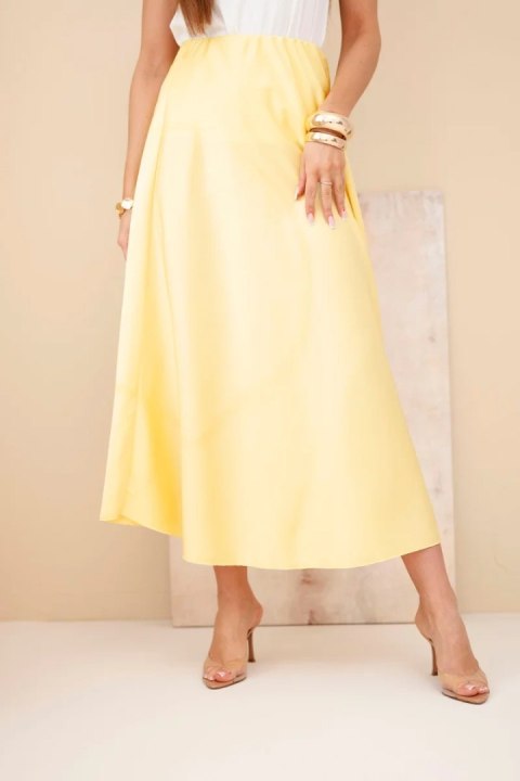 Spódnica damska wiskozowa rozkloszowana żółta