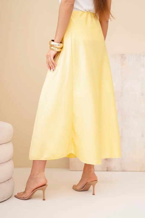 Spódnica damska wiskozowa rozkloszowana żółta