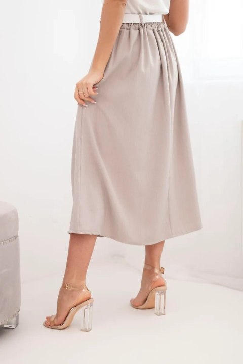Spódnica damska wiskozowa z paskiem i zakładkami fango