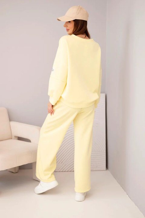 Komplet damski masełko bluza + spodnie ciemny żółty