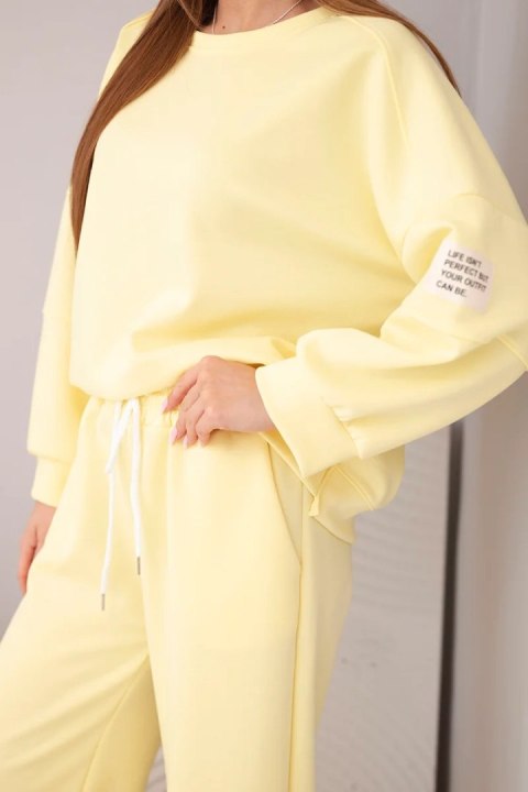 Komplet damski masełko bluza + spodnie ciemny żółty