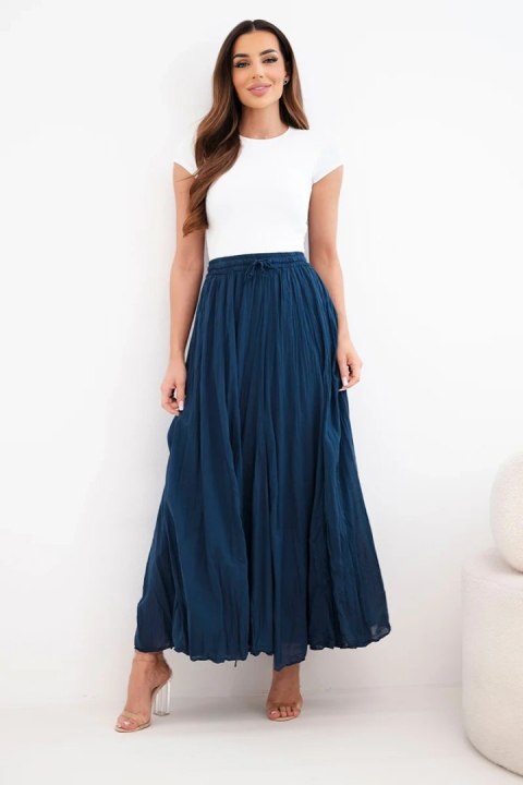 Spódnica damska maxi bawełniana z gumką w pasie granatowa