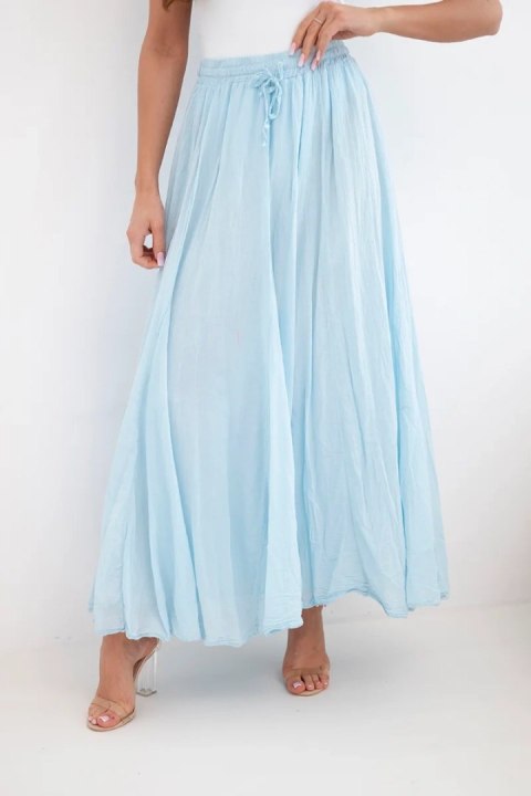 Spódnica damska maxi bawełniana z gumką w pasie niebieska