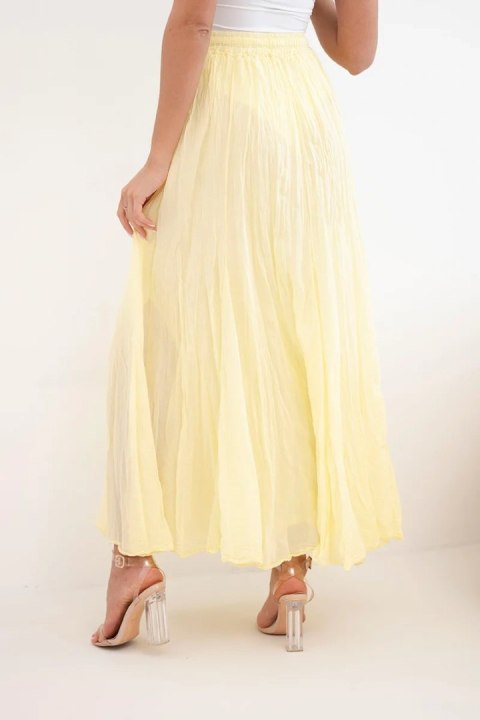 Spódnica damska maxi bawełniana z gumką w pasie żółta