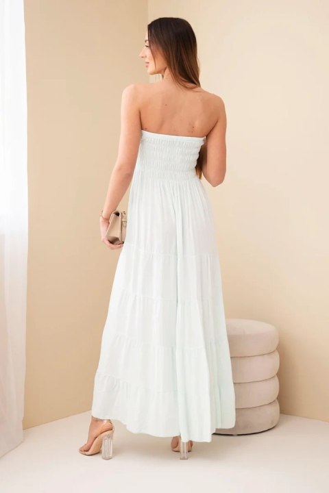 Sukienka damska wiskozowa z elastyczną górą miętowa