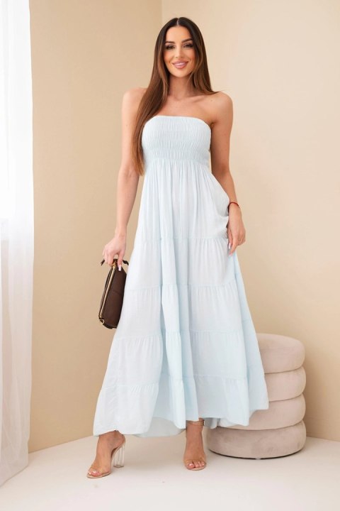 Sukienka damska wiskozowa z elastyczną górą niebieska