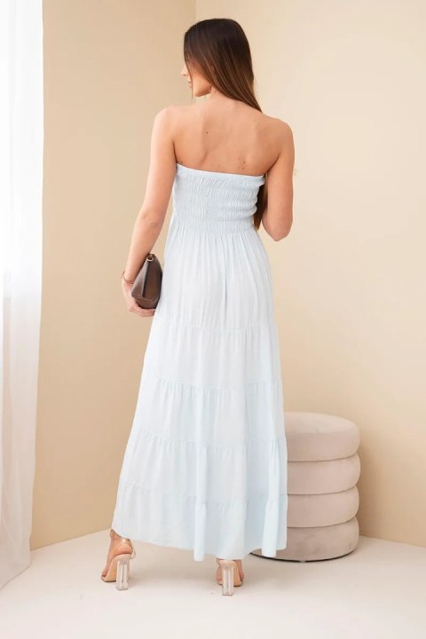 Sukienka damska wiskozowa z elastyczną górą niebieska