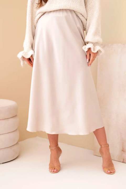 Spódnica damska wiskozowa rozkloszowana ciemno beżowa