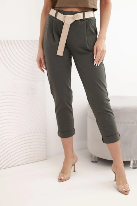 Spodnie Punto z paskiem khaki