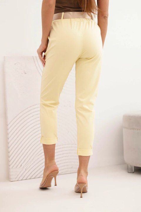 Spodnie Punto z paskiem żółte