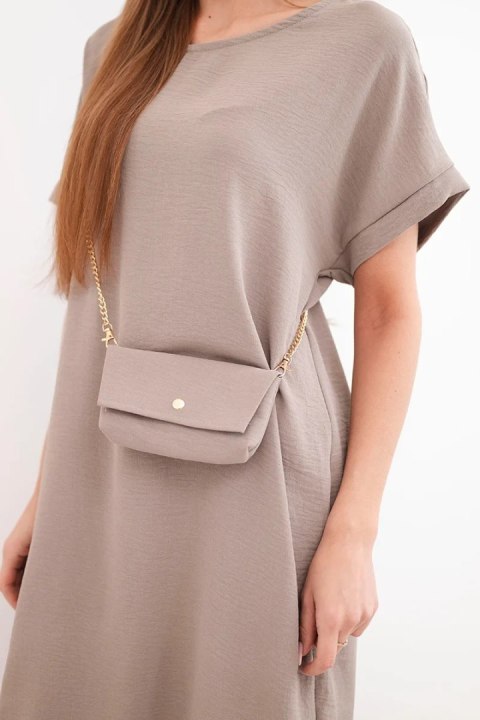 Sukienka damska z krótkim rękawem i torebką na łańcuszku fango