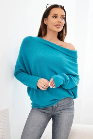 Sweter damski wiskozowy asymetryczny typu nietoperz morski